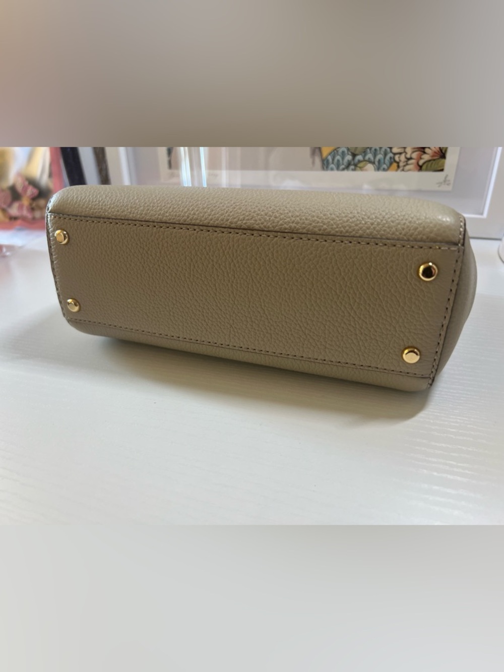 TORY BURCH Eleanor Soft Leather Mini Satchel - Light Stone - Picture 13 of 13